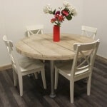 Steigerhouten ronde tafel Hays met dubbel blad