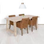 Steigerhouten tafel Vernon met dik blad