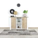 Steigerhouten kast Tilburg met landelijke frame en legplank