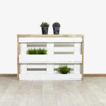 Steigerhouten bloembak Andale met etage en landelijke uitstraling