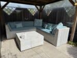 Steigerhouten loungebank Arona met strak design