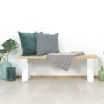 Eikenhouten bankje Glendale met landelijke X poten