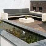 Steigerhouten loungebank Brandon met open onderkant