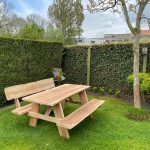 Douglas hout picknicktafel Lodi met rugleuning