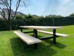 Steigerhouten picknicktafel Yale met industrieel frame