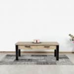 Steigerhouten salontafel Topley met industriele N poten en lades
