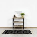 Steigerhouten sidetable George met industrieel frame en legplanken