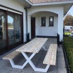 Steigerhouten picknicktafel Mingo met stalen