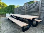 Douglashout picknicktafel Clune met stalen X poten