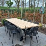 Douglashouten tuintafel Hamer met industriele X poten