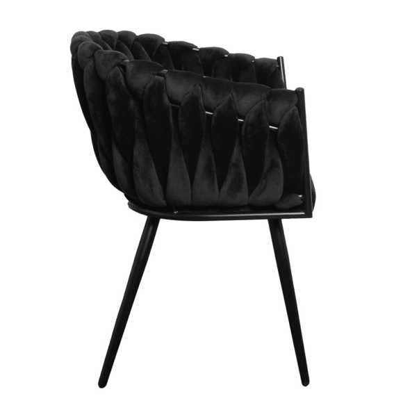 Wave chair velvet - zwart