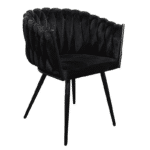 Wave chair velvet - zwart