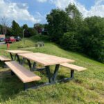 Douglas hout picknicktafel Vic met industrieel frame