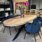 Mangohout tafel ovaal Miller met matrixpoot naturel