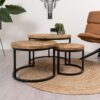 Mangohouten salontafelset Lindon naturel