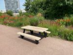 Kinder picknicktafel Bobbi steigerhout en staal