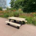 Kinder picknicktafel Bobbi steigerhout en staal