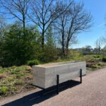 Steigerhouten plantenbak Lyon met industrieel onderstel