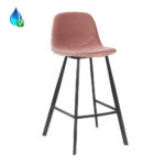 Barkruk Logan roze velvet