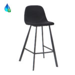 Barkruk Logan zwart velvet