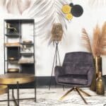 Fauteuil Cleveland grijs/goud polyester