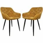 Eetkamerstoel Liverpool velours goud | Set van 2