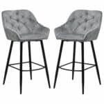 Barkruk Liverpool lichtgrijs velours | set van 2