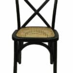 Eetkamerstoel Ravi zwart mahonie/rotan