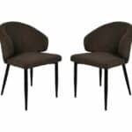 Eetkamerstoel Yuna espresso teddy | set van 2