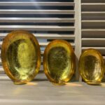 Egg waxinelichthouder goud