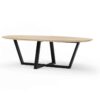 Industriele ovale eiken eettafel Joas met stalen poot