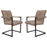 Eetkamerstoel Boston velvet lever | set van 2