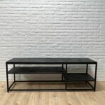 Tv-meubel Deyn met open vakken mangohout zwart