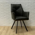 Eetkamerstoel Jacco antraciet met armleuningen