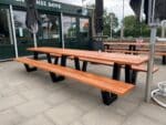 Douglashouten picknicktafel Diest met stalen W poten