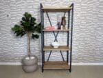 Eikenhouten boekenkast/vakkenkast Bella met stalen frame
