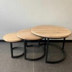 Eikenhouten salontafel set Flores