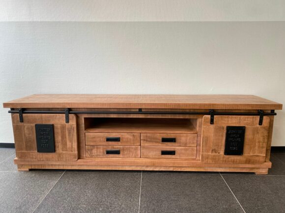 Mangohouten TV meubel Ocean met schuifdeuren