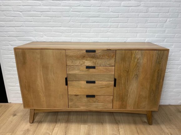 Mangohouten dressoir retro met deuren en lades Goof