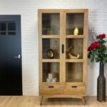 Mangohouten kast retro Duider met lades en vakken