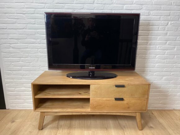 Mangohouten TV meubel Wim met lades en open vakken