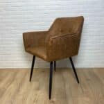 Eetkamerstoel Bergen met armleuning cognac microvezel