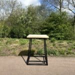 Steigerhouten statafel Misha staal