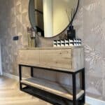 Eikenhouten sidetable Lois met onderplank en kleppen