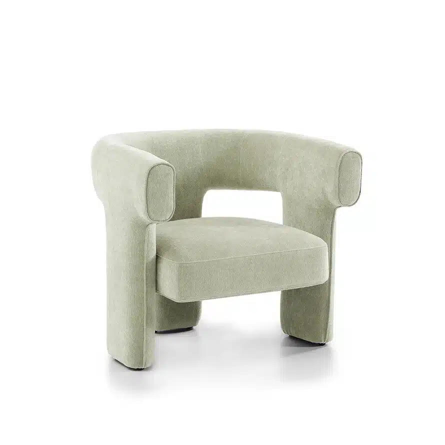 Steigerhouttrend Fauteuil Bibi chenille mintgroen