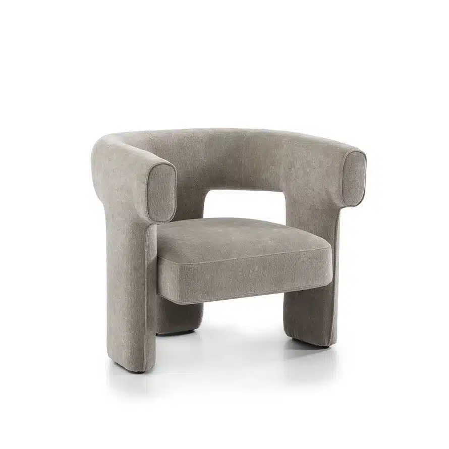 Steigerhouttrend Fauteuil Bibi chenille taupe