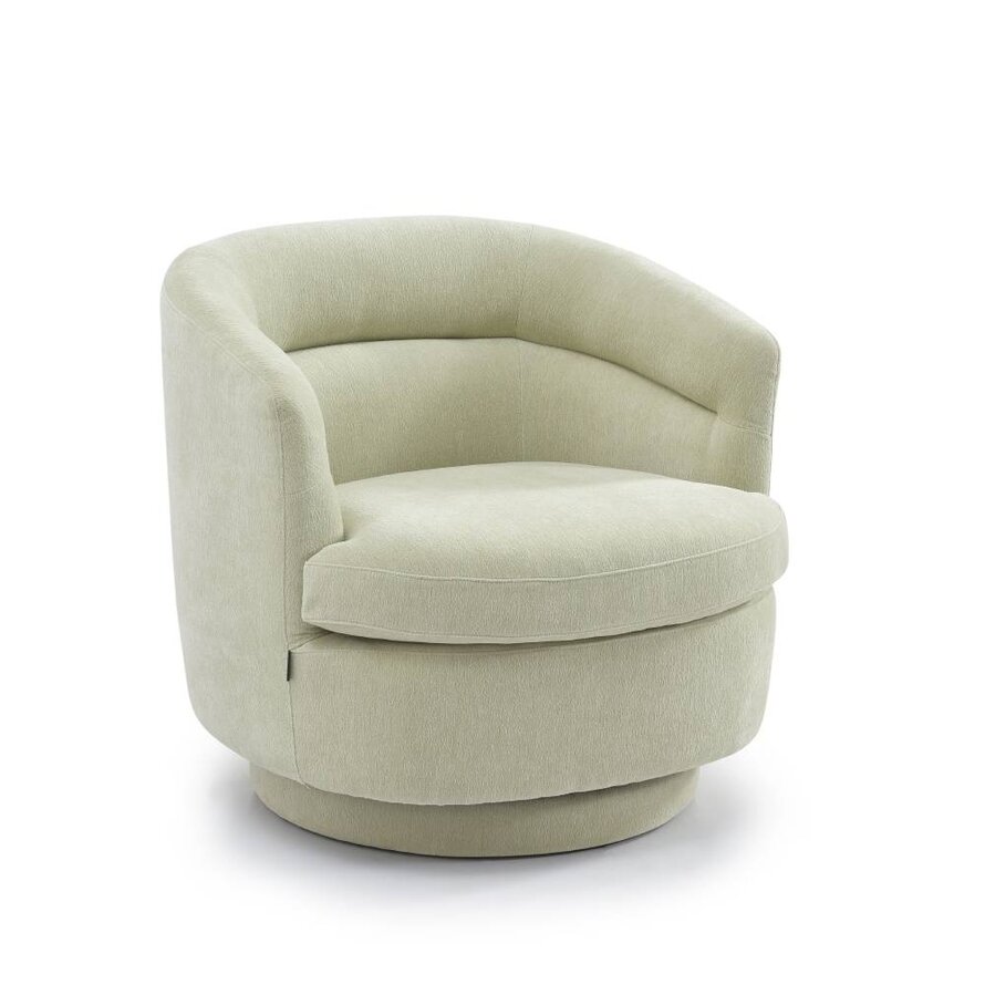 Steigerhouttrend Fauteuil Valerie draaibaar chenille mintgroen