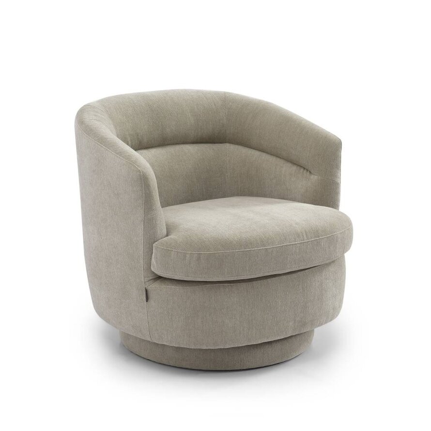 Steigerhouttrend Fauteuil Valerie draaibaar chenille taupe