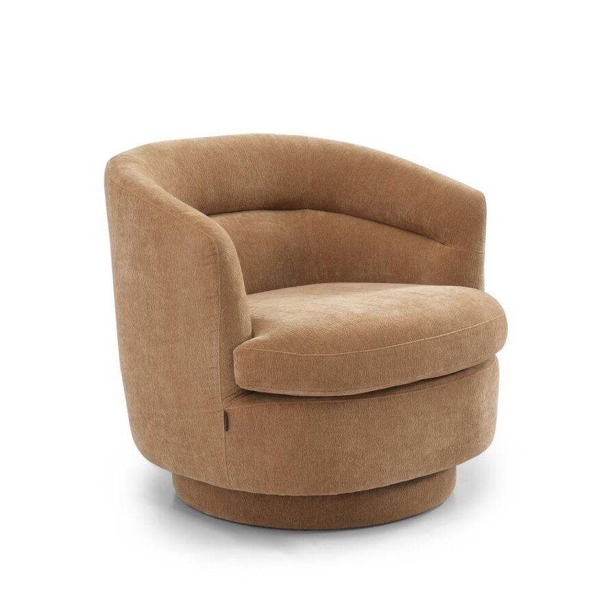 Steigerhouttrend Fauteuil Valerie draaibaar chenille terracotta