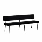 Eetkamerbank-Espen-zwart-velvet-190-cm